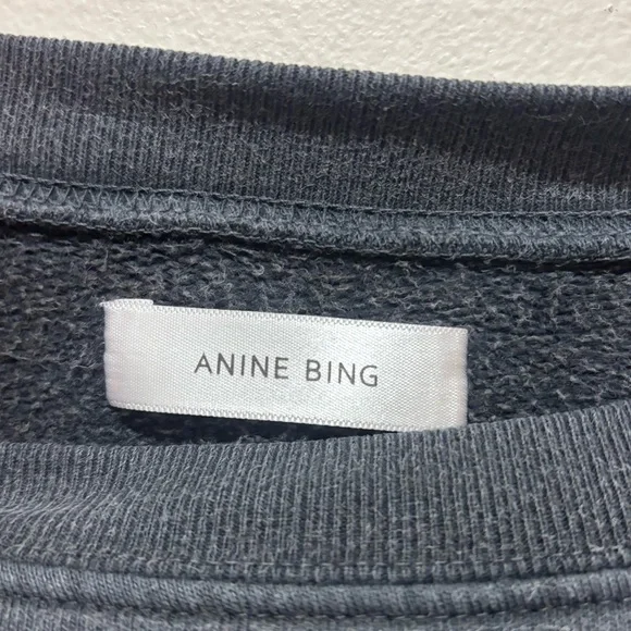 Annie Bing Tiger Sweatshirt Gray/Black Size Small Frayed Sleeves - Picture 4 of 12